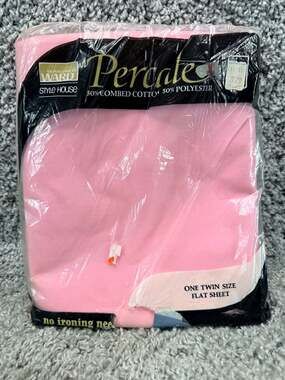 Vintage Montgomery Ward Pink Percale Twin Flat Sheet New NOS